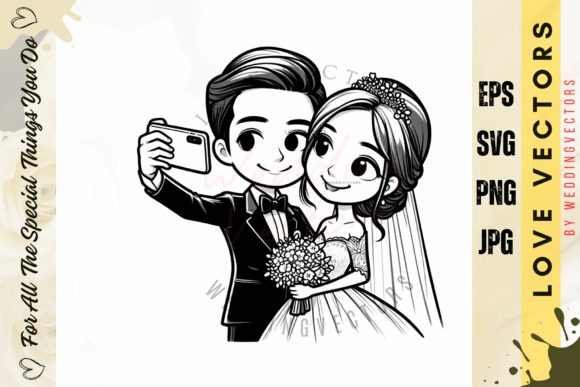 C3248: Crafting Timeless Romance with Wedding Couple Vectors
