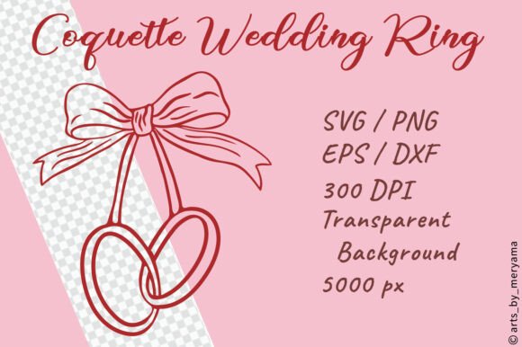 Coquette Wedding Ring with Bow SVG PNG: A Romantic Design Asset