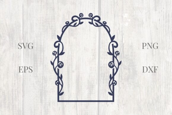 Elegant Vintage Frames: Rose Arch SVG for Weddings