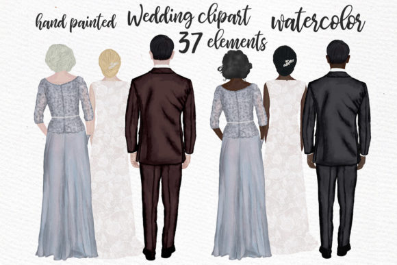 Elegant Watercolor Wedding Clipart for Modern Designers