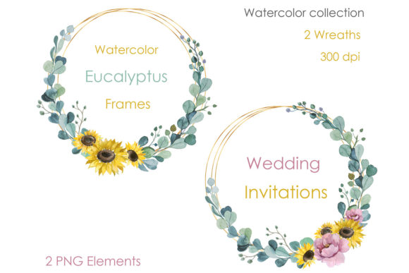 Elevate Your Designs with a Watercolor Wedding Wreath Clipart