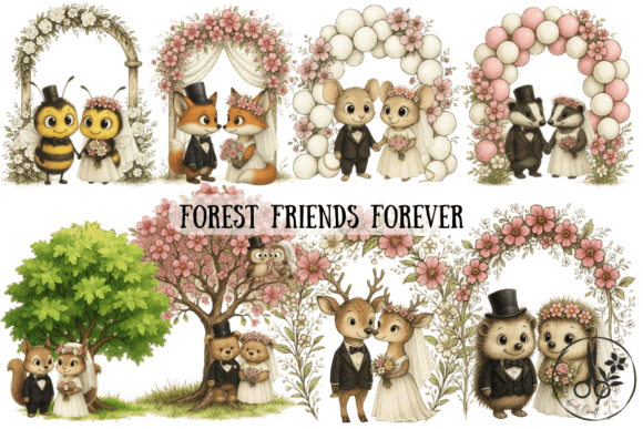 Forest Friends Forever: A Woodland Wedding Clipart Collection