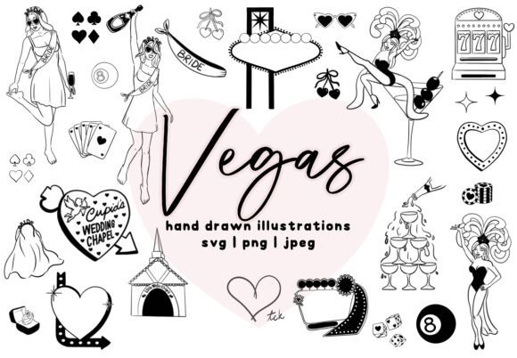 Get the Party Started: The Vegas Wedding Bachelorette Doodle Invite
