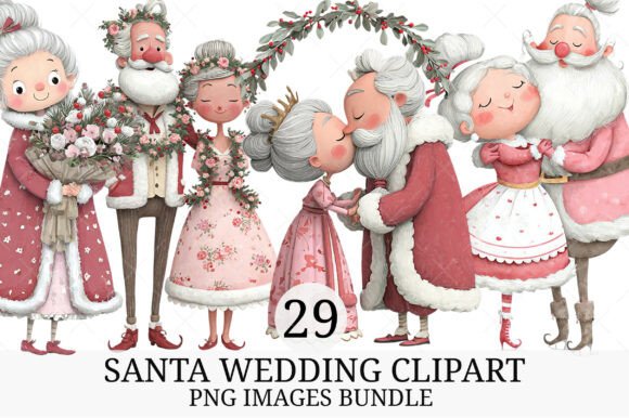 Santa Wedding Clipart: A Festive Design Twist