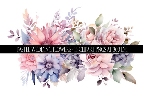 Soft Blooms for Modern Projects: Pastel Wedding Flower Clipart