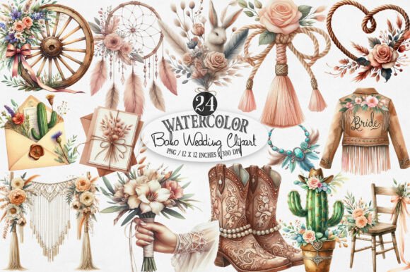 Unveiling Western Boho Wedding Clipart for Rustic Elegance