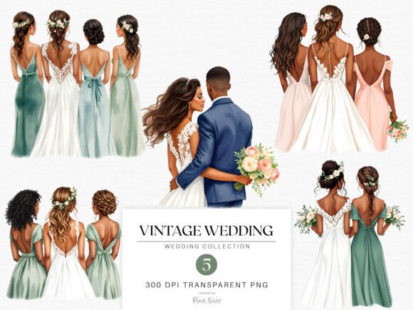 Watercolor Vintage Wedding Bride & Groom: A Designer's Guide to Timeless Romance